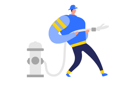 Illustration pompier cyber